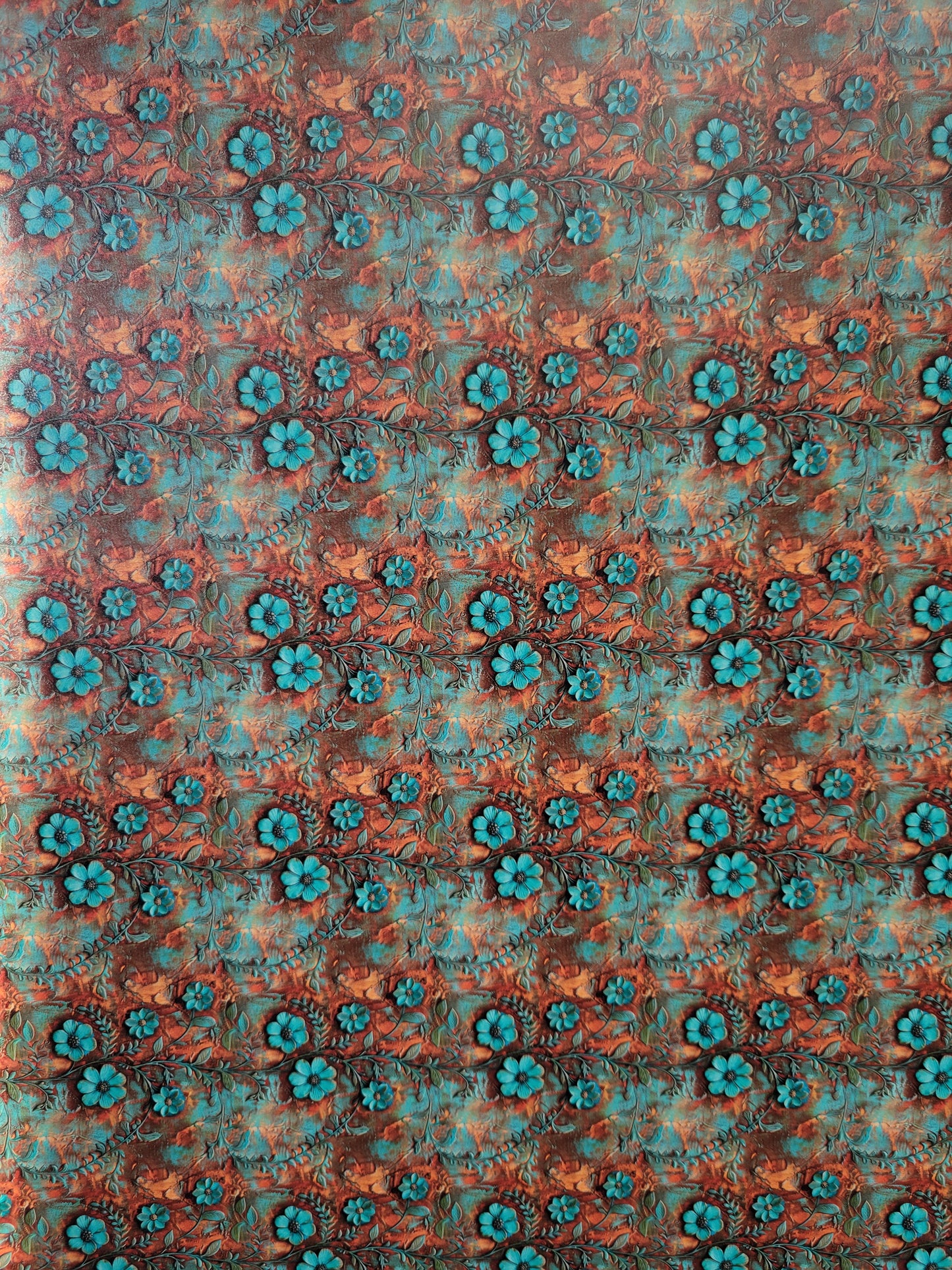 Lonestar Leatherette UV Printed Floral Patina Pattern