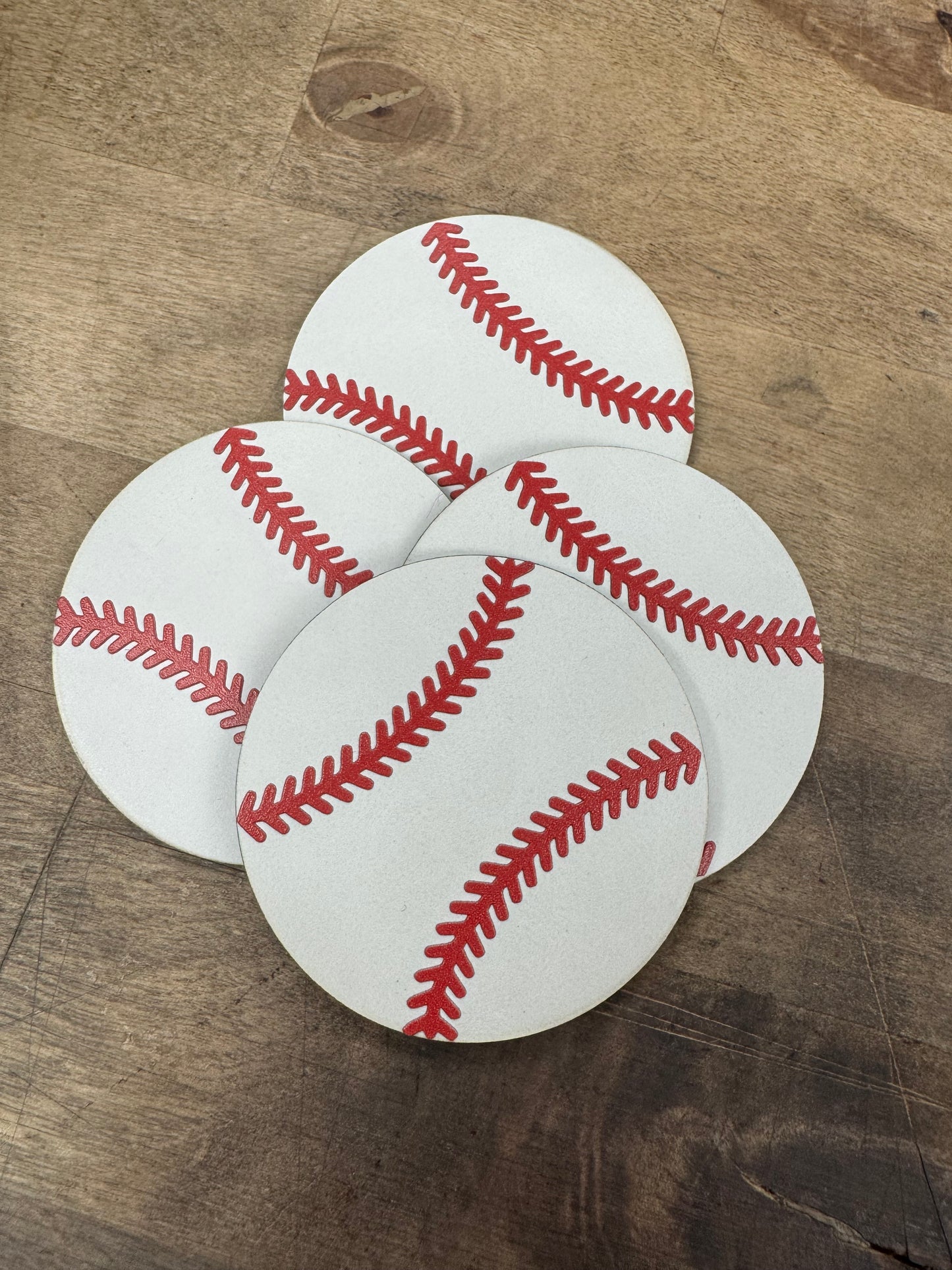 Leatherette Baseball patch - blank for engraving with raised stitching
