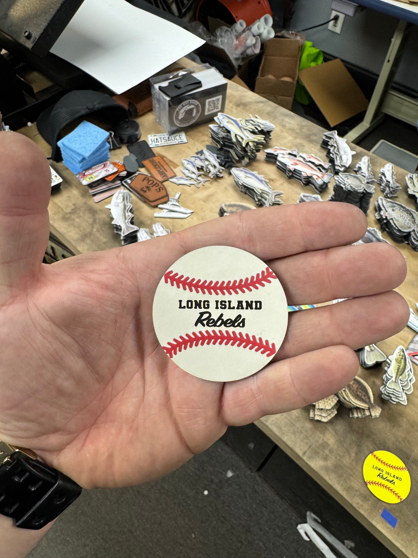 Leatherette Baseball patch - blank for engraving with raised stitching